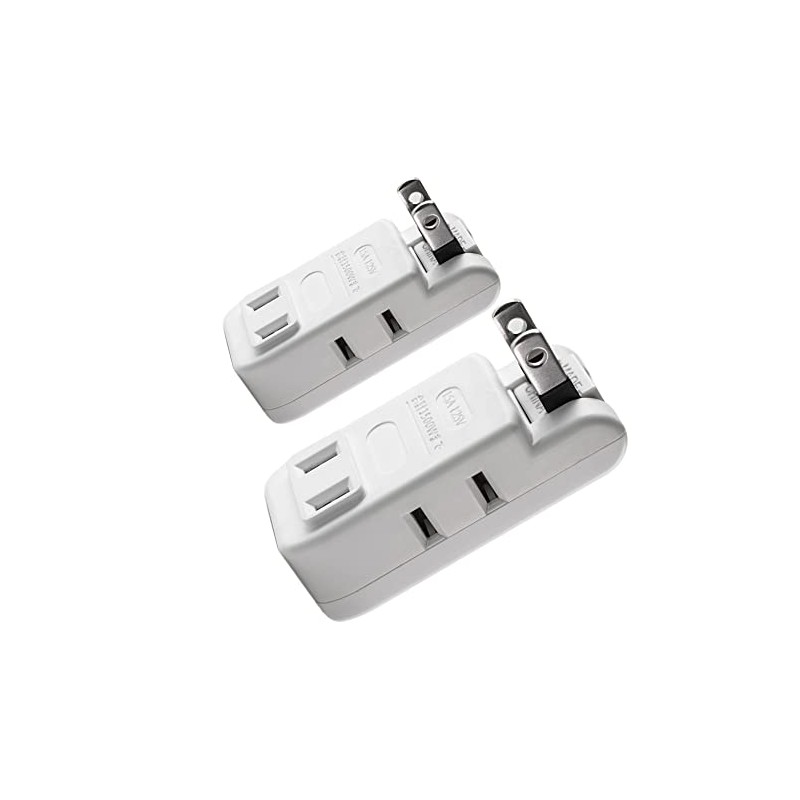 TOP-FLEX Power Strip Compact, Ultra Thin Design, 4 Counts, White,