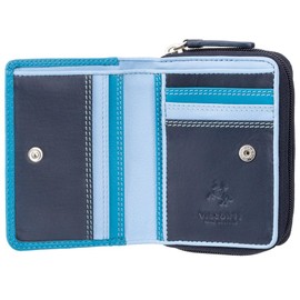 VISCONTI - Luxury Hawaii Wallet - Tap n' Go Technology - Rainbow Collection - Card Holder, Women's Purse, Card Wallet, Badge Holder - 5 Credit Card Holder Slots, Coin Section - Blue