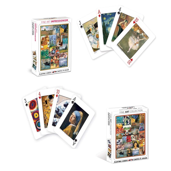 EuroGraphics Artist Playing Cards Set - Impressionism and Fine Art Cards | 2 Decks with Over 100 Art Images from The Masterpieces Including Vincent Van Gogh, Claude Monet, Degas, and da Vinci