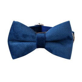 Bowtie Dog Collar, Soft & Comfy Velvet Dog Bow tie Collar, Detachable and Adjustable Dog Collars for Small Medium or Large Dogs and Cat with Safety Metal Buckle(Royal Blue, 12.99"-20.47")