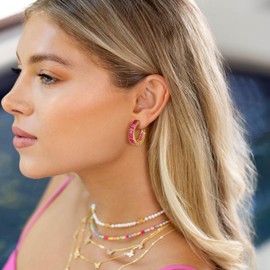 GLOQUAT Silver Plated Freshwater Pearl Hoop Earrings for Women S925 Silver Post Hypoallergenic Vintage Pearl Hoops for Women Trendy Everyday Earrings with Pearls Gold CZ Hoop Earring Jewelry