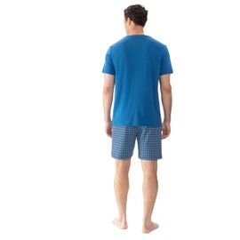 Mey Sleepwear Series Blue Flower Men's Pyjamas Short 2240034, Tide Blue, L