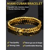 Gold Cuban Link Chain Bracelet for Men 8mm Wide, 9.0