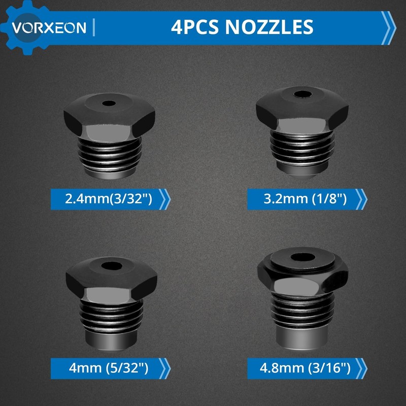 VORXEON Pneumatic Rivet Gun Set 3/32", 1/8", 5/32", 3/16" Air