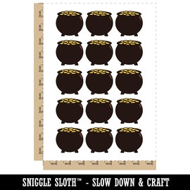 Lucky Pot of Gold Saint Patrick's Day Temporary Tattoo Water Resistant Fake Body Art Set Collection - 15 2" Tattoos (1 Sheet)