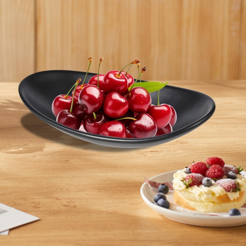 Bamyli Black Ring Key Dish for Hallways,Oval Trinket Dish Key