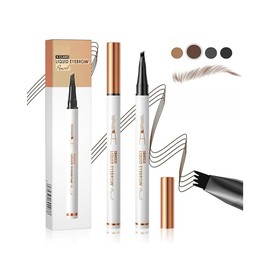 GECOMO 4 Prong Eyebrow Pencil, Non-Falling, Quick Dry Makeup, 36H Effect Long Lasting, Liquid Eyebrow Pencil