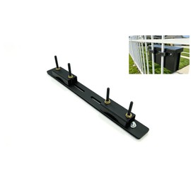 yskjyxgs Fence Mailbox Mounting Bracket,Suitable for Metal Doors and Windows, Grating Panels, Garden Fences, Black, 1 Pack