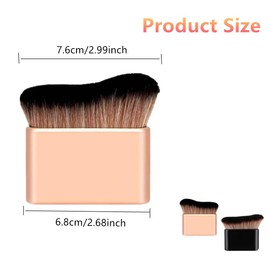 2 PCS Self Tanner Brush - Large Body Makeup Brush for Self Tanning, Large Foundation Brush for Flawless Fake Tan Application on Face, Body, and Legs - Black & Rose Gold