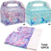 Qpout 12pcs Mermaid Party Boxes, Mermaid Theme Cardboard Lunch Boxes,