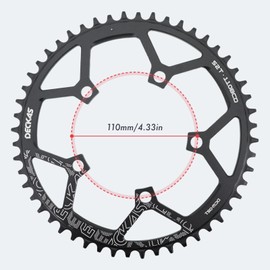 DJC Motorcycle Chainring 110BCD 36 Teeth - 56 Teeth Round Road Bike Chainring Narrow Wide Teeth 5 Arm Aluminum Lightweight For Force Red Rival s350 s900 (54 Teeth)
