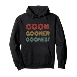 Goon Gooner Goonest Funny Matching Gooning Vintage Retro Pun Pullover Hoodie