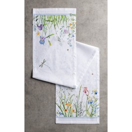 Maison d' Hermine Table Runner 37cm x 180cm 100% Cotton Decorative Washable Easter Tabletop Runner for Kitchen, Party, Wedding, Restaurant & Camping, Fleurs De Mai - Spring/Summer
