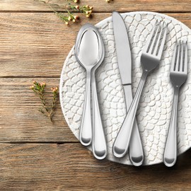 Hampton Forge Clark – 20 Piece Flatware Set, Service for 4, One Size, Silver