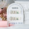 TENPAL Christmas Press on Nails Short Square Glitter Green Christmas
