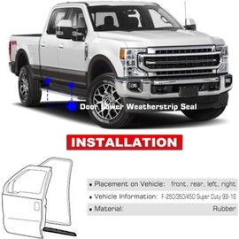 A-Premium Door Lower Weatherstrip Seals Compatible with Ford F-250 F-350 Super Duty 1999-2016 F-450 F-550 Super Duty Pickup Front and Rear 4-PC Set
