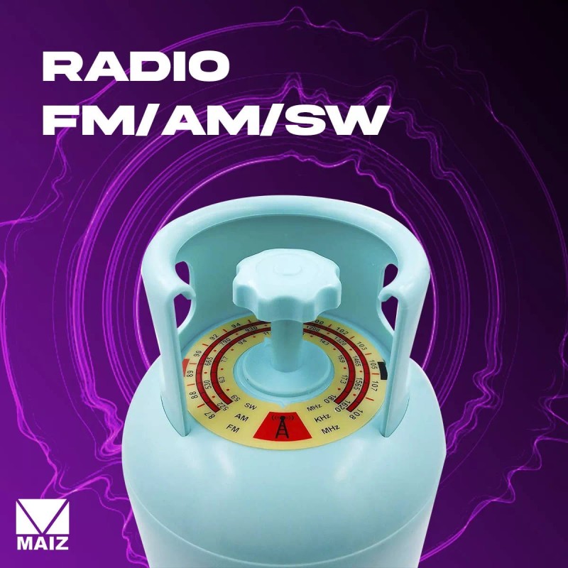 Maíz Bocina Bluetooht, Tanque De Gas, Radio Fm Luz Led