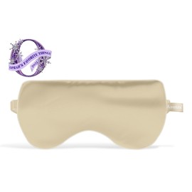 ASUTRA Silk Eye Pillow, Champagne Gold | Filled w/Lavender & Flax Seeds | Weighted | Meditation & Light Blocking Blindfold