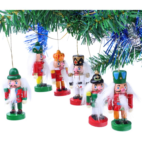 Brubaker Set of 6 Nutcracker Wooden Pendants - Tree Decorations for the Christmas Tree, Made of Wood, Hand-Painted