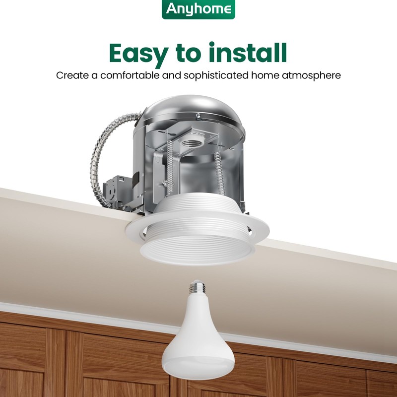 Anyhome 6 Inch Can Light Cover,12 Pack White Can Light