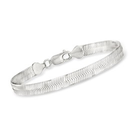 Ross-Simons Italian 6mm Sterling Silver Herringbone Bracelet. 7 inches
