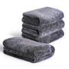aokway Microfiber Cleaning Cloths(24"x36",Gray),Thickened and Absorbent Microfiber Towels(16"x16",Gray)1-Pack, No Streaks