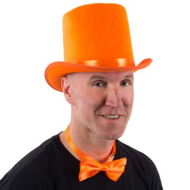 Tigerdoe Orange Top Hat - Top Hat with Bow Tie - Adult Costume Set - Costume Hats (Orange)