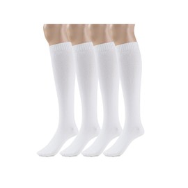 Silky Toes 4 Pk LENZING™ Modal Mens Knee High Socks (13-15, White - 4 Pairs)