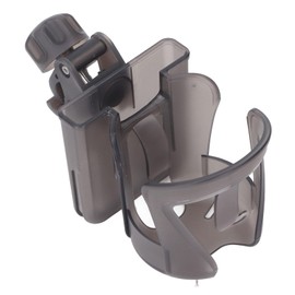 Universal Stroller Cup Holder with Phone Slot, Multifunctional Adjustable Angled Portable Drink Caddy for Wheelchair, Walker and Baby Strollers (Grey Brown)