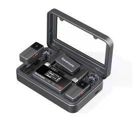 Saramonic Air 2-Person Universal Micro Wireless Microphone System with Lavaliers, 3.5mm/USB-C Output/Headphone Out/Charging Case/Noise Canceling/Magnetic Mounting