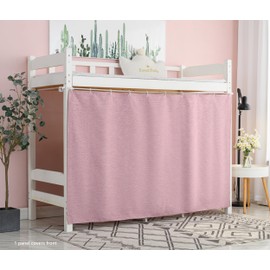 Teanea Solid Bottom Bunk Bed Blackout Curtains Privacy Cloth Single Size Twin Size for Men Women Teen Collage Students, 1 Panel, Pink