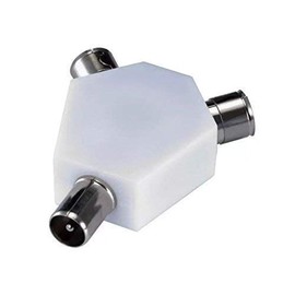 2 WAY TV AERIAL COAX COAXIAL SPLITTER - Y ADAPTOR ARIEL DUAL CONVERTER CABLE