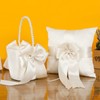 BFYDOAA Ring Bearer Pillow and Flower Girl Basket Set for