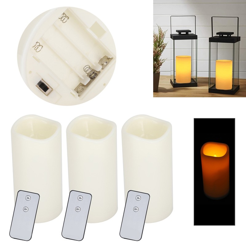 3PCS Remote Control Electronic LED Simulation Candle Lamp for Home