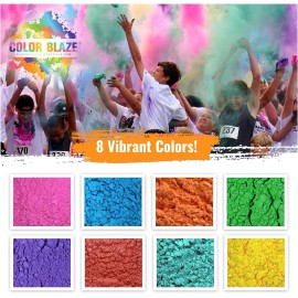 Color Blaze 120 Color Powder Packets 75g/ea. (8 Assorted Colors) Color Run Holi