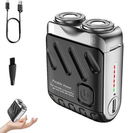 Generic R-12 Luggage Electric Shaver, Beard Shaver Mini and Portable Suitcase Design, Electric Mini Razor Portable Electrics Shavers, USB Rechargeable One-Button Long Lasting for Home Travel (Black)