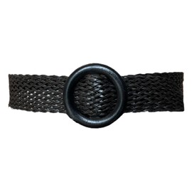 COTIM COYIN Women's Skinny Waist Belts Braided Rattan Waist Belt, Black