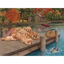 Cobble Hill 275 Piece Easy-Handling Puzzle - Lazy Day on The Dock - Sample Poster Included