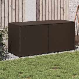 TREATLIFE HOME Safe Outdoor Storage with Rattan Garden Storage Box, Durable Water-Resistant Bag, Easy-Open Lid, Brown