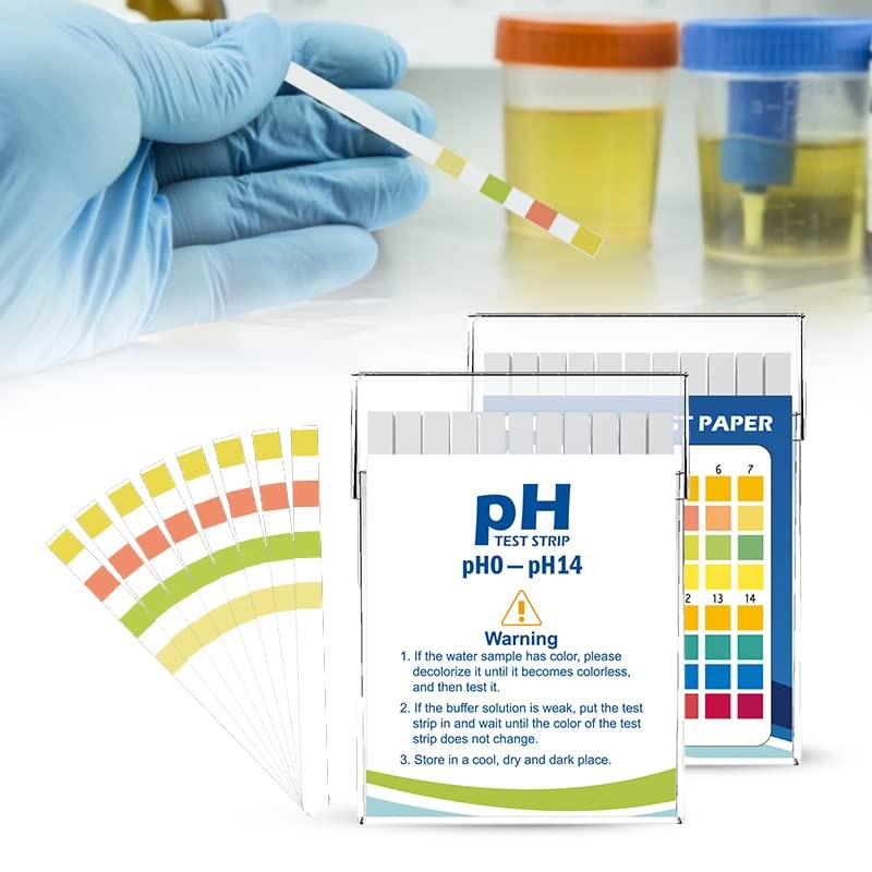 Plastic pH Test Strips, Universal Application (pH 0-14), 100 Strips