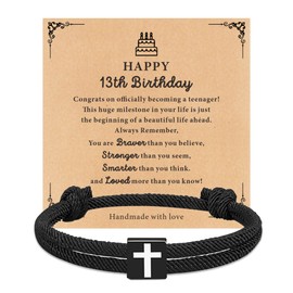 TAGOMEI 13 Year Old Boy Gifts, Christian Cross Bracelet 13th Birthday Decorations for Boys 13th Birthday Gifts for 13 Year Old Boy Son Grandson Nephew Guys Teenager Teenage 13-15 Ideas