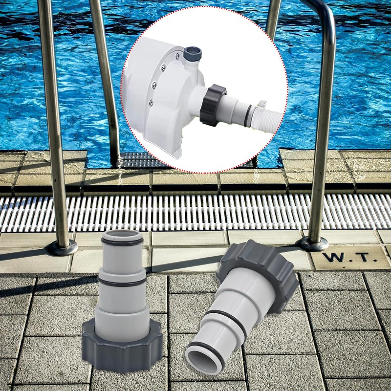 HongFuFu 4 Pack Pool Hose Adapter with 4 PCS Clamps,