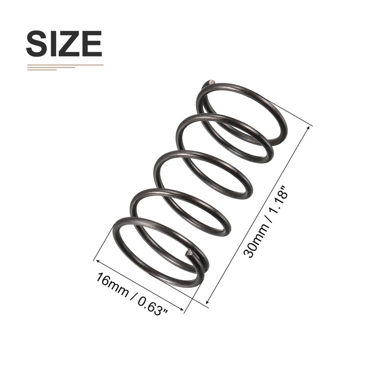 DTGN 1.2x16x30mm(DxODxL) Compression Spring - 10Pack - Good for Machinery