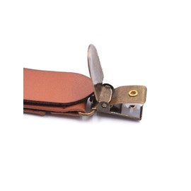 WANYING Unisex Slim Braces Bow Tie Set Retro PU Leather 3 Clips Y-Back 2cm Elastic Suspenders Adjustable Fits Height 140-190cm - Brown