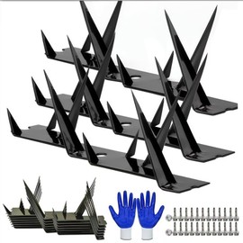 Anti-Climbing Spike Spikes Coyote Deterrent Fence Anti Theft Spikes for or Wall Decoration (Size 98 inches) blackmetal Fence Spikes 10 pcs (9.8×1.8x3.4in)