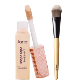 Tarte Shape Tape RADIANT 27S Light Medium Sand  + Benefit Foundation Brush