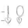 Sterling Silver Drop Earrings for Women Silver Heart Dangly Earrings