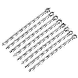 sourcing map Split Cotter Pin - 5mm x 100mm 304 Stainless Steel 2-Prongs Silver Tone Fastener Clip Key 8Pcs