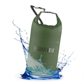 Canotagio Bolsa Impermeable. Mochila a Prueba de Agua para Senderismo y Deportes Acuáticos. Bolsa Seca Disponible en 5, 10, 20 y 30 Litros. Dry Bag. Waterproof Bag Backpack (Verde Militar, 10 Lts)