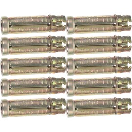 ARTIBETTER 10Pcs M8 X 50Mm Steel Concrete Knurled Drop-in Anchors for Solid Concrete and Natural Stone Easy Installation Wall Anchors